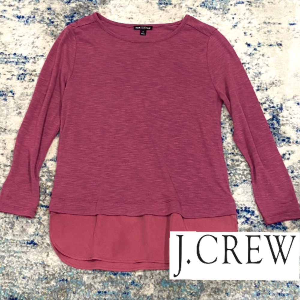 J crew mercantile plum LS sheer bottom top small